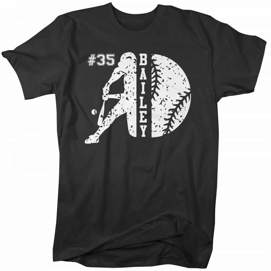 Men’s Personalized Baseball T Shirt Custom Baseball Shirts Baseball Dad T Shirt Personalized Softball Shirts