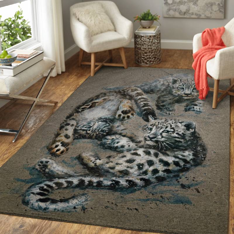 Snow leopards kids – Animals Area Rug Carpet