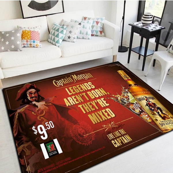 Captain Morgan Rug, Living Room Carpet, Home Floor Decor