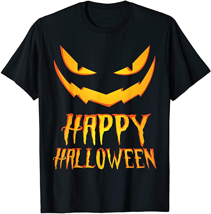 Cool Halloween Costume Party Bad Jack-O-Lantern Pumpkin Face T-Shirt