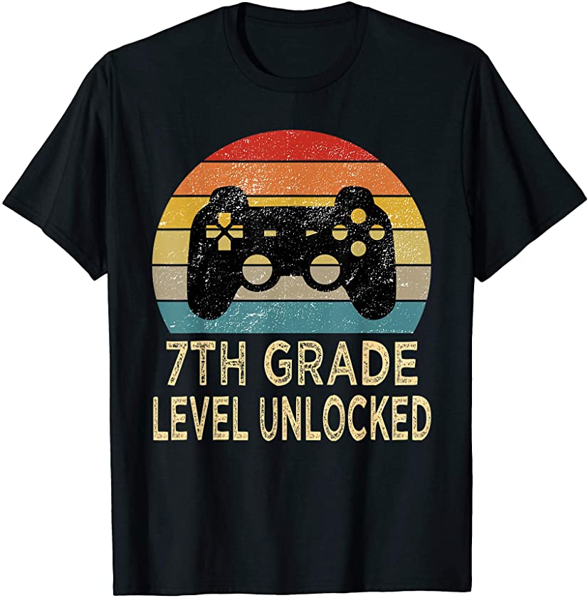 7th Grade Level Unlocked Video Gamer Back to School Vintage T-Shirt