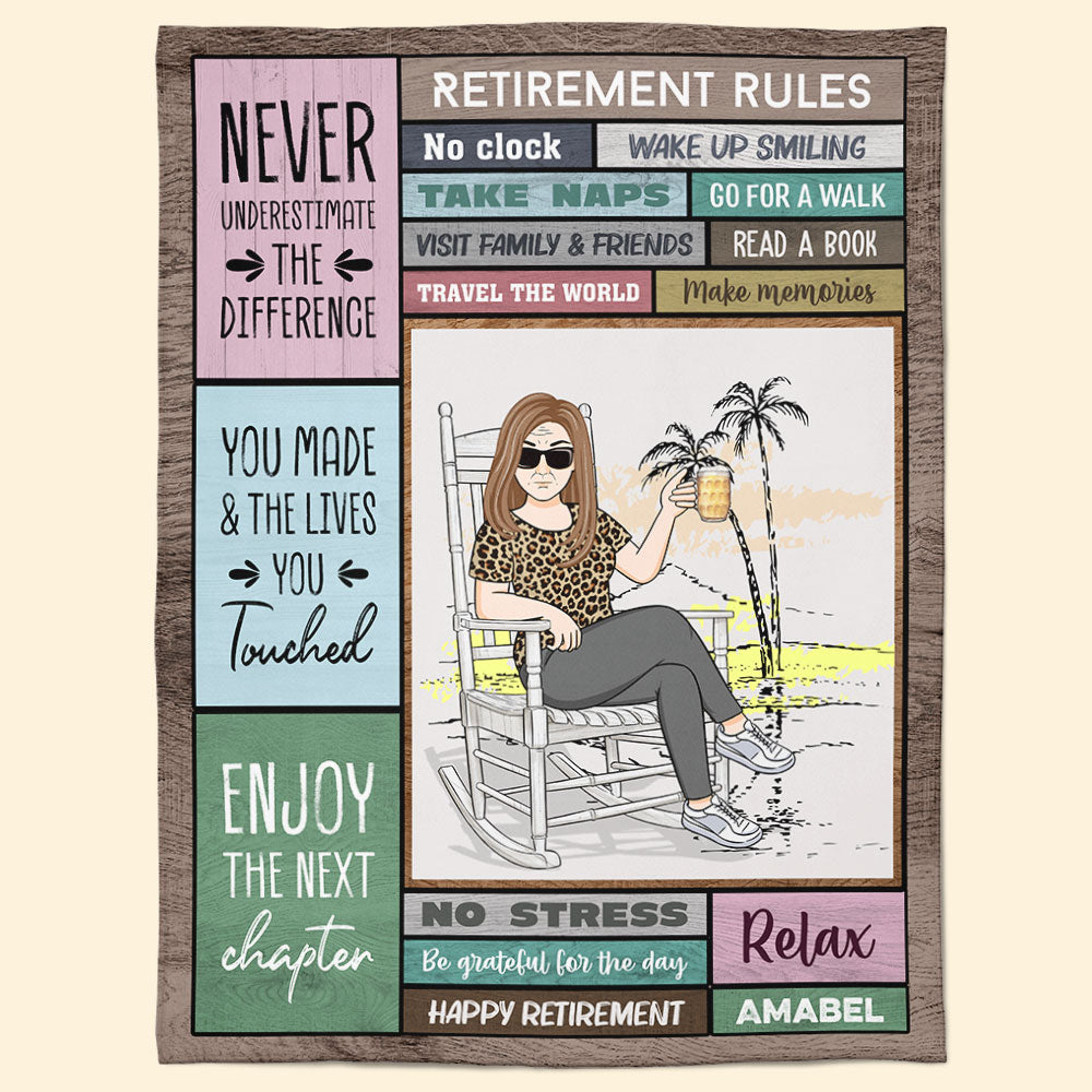 Retirement Rules Enjoy The Next Chapter – Personalized Blanket