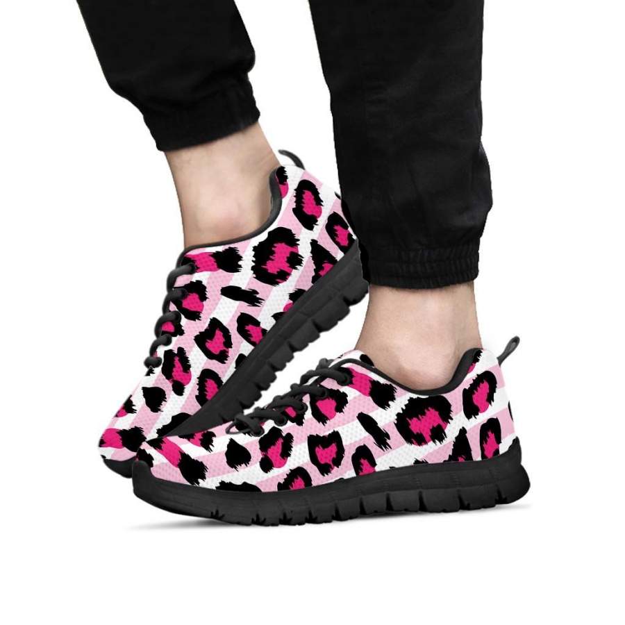 Pink Striped Leopard Men’s Sneakers