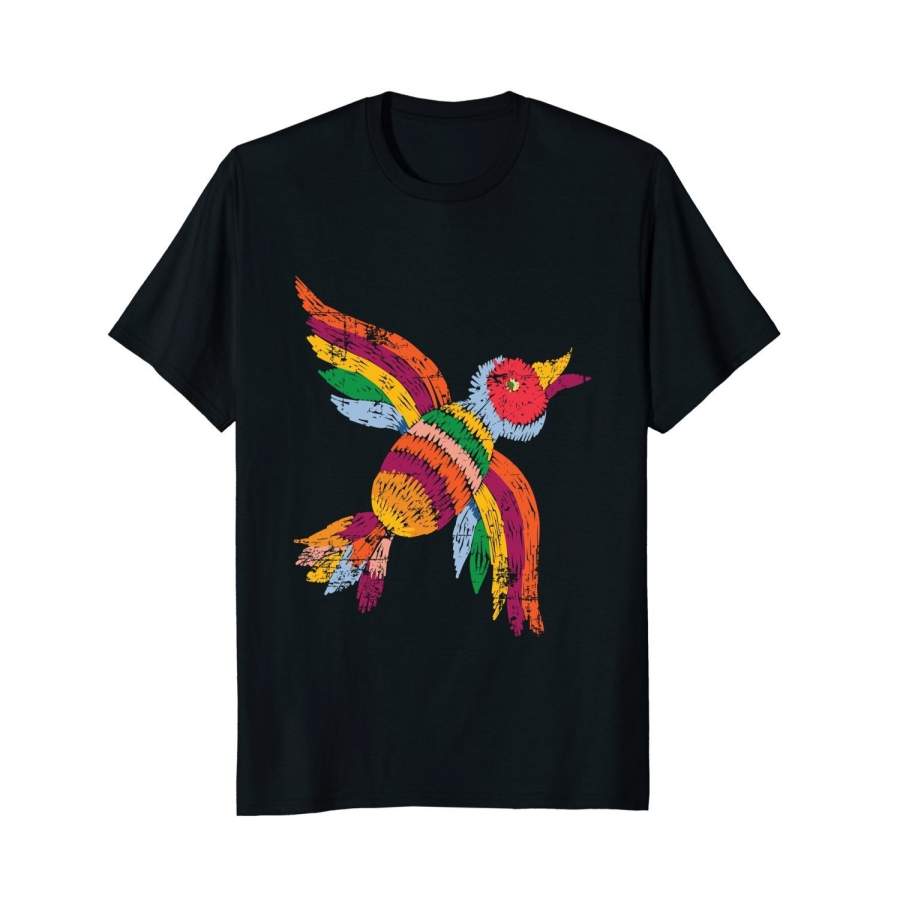 Distressed Colorful Flying Bird Of Paradise T-Shirt Men Fashion Cotton T-Shirt