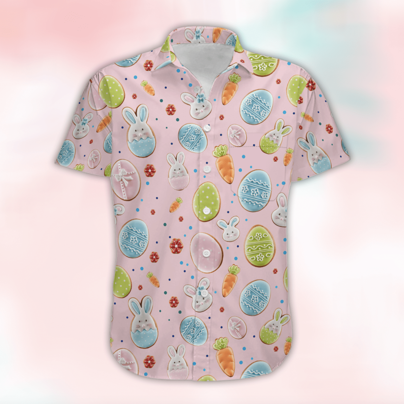 Beach Shirt Get Now Happy Easter Pink Sweet Bunny Lamb Chick Cookies Hawaiian Aloha Shirts Dh