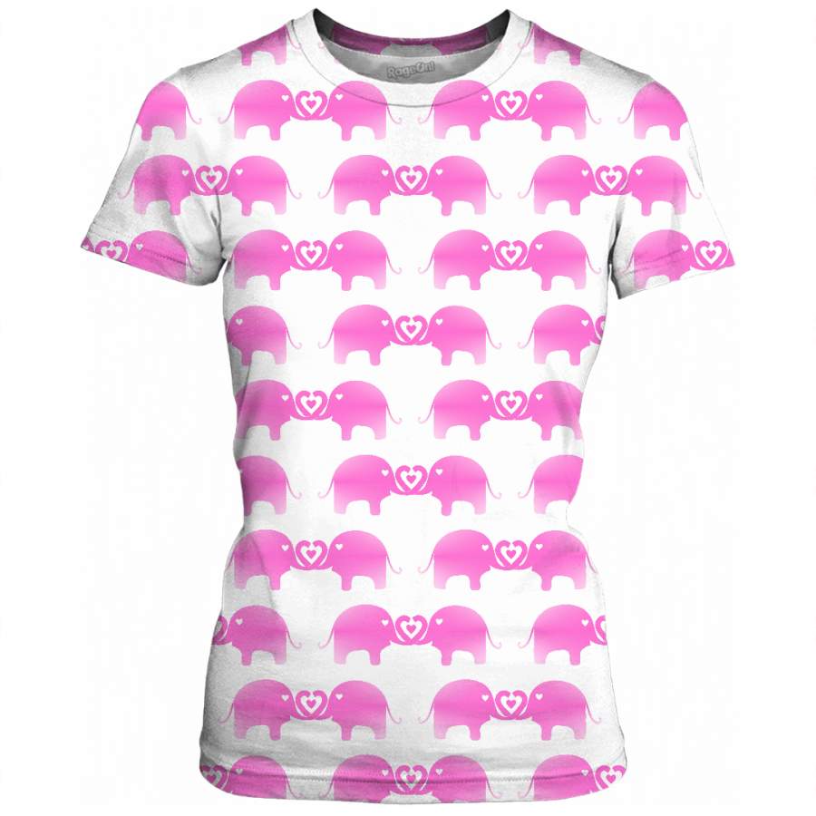 Love Elephants Womens T-Shirt