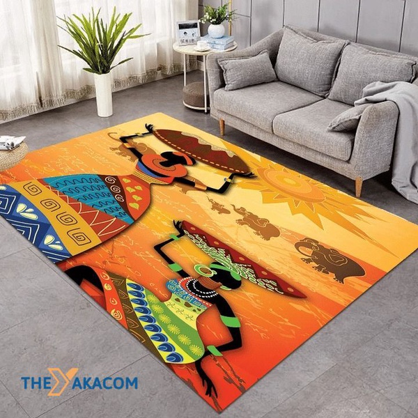 Two African Girls In The Desert Rectangle Area Rug Floor Decor