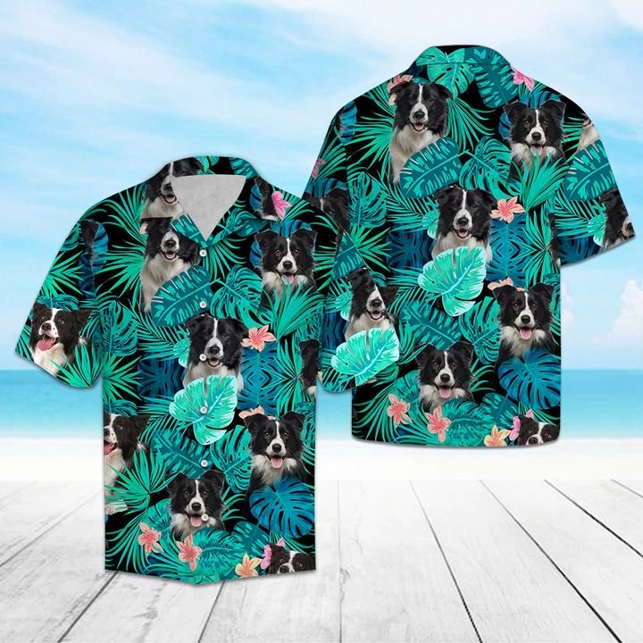 Awesome Border Collie Tropical Hawaiian Shirt Summer Button Up For Men, Women, Couple