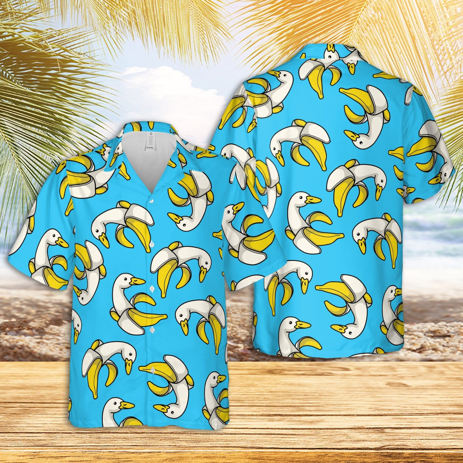 Hawaii Aloha Shirts Funny Cute Banana Duck Ha95055