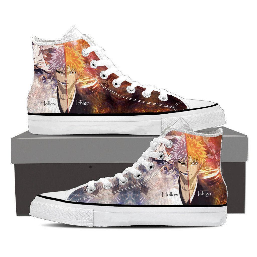 Bleach Ichigo Suigetsu Hollow Faces Anime Theme Symbol Converse Shoes