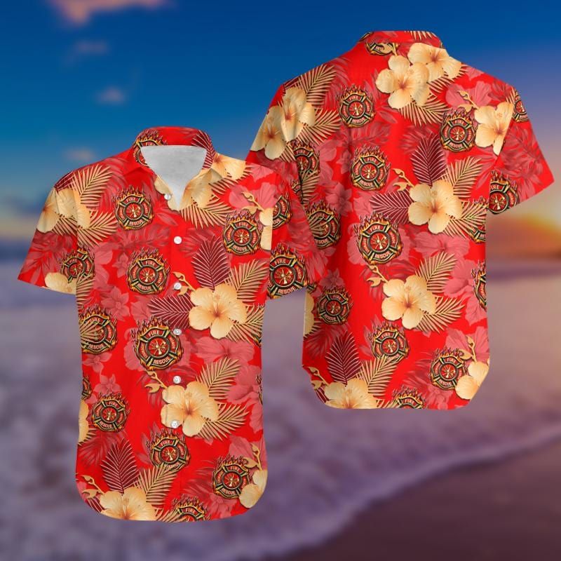 Felacia Amazing Firefighter Red Hibiscus Hawaii Aloha Ha94588