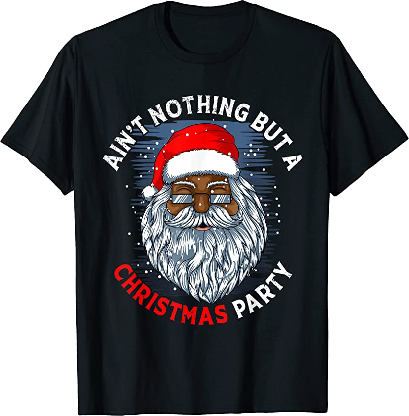 Xmas African American Santa Claus Shirt Afro Merry Christmas T-Shirt