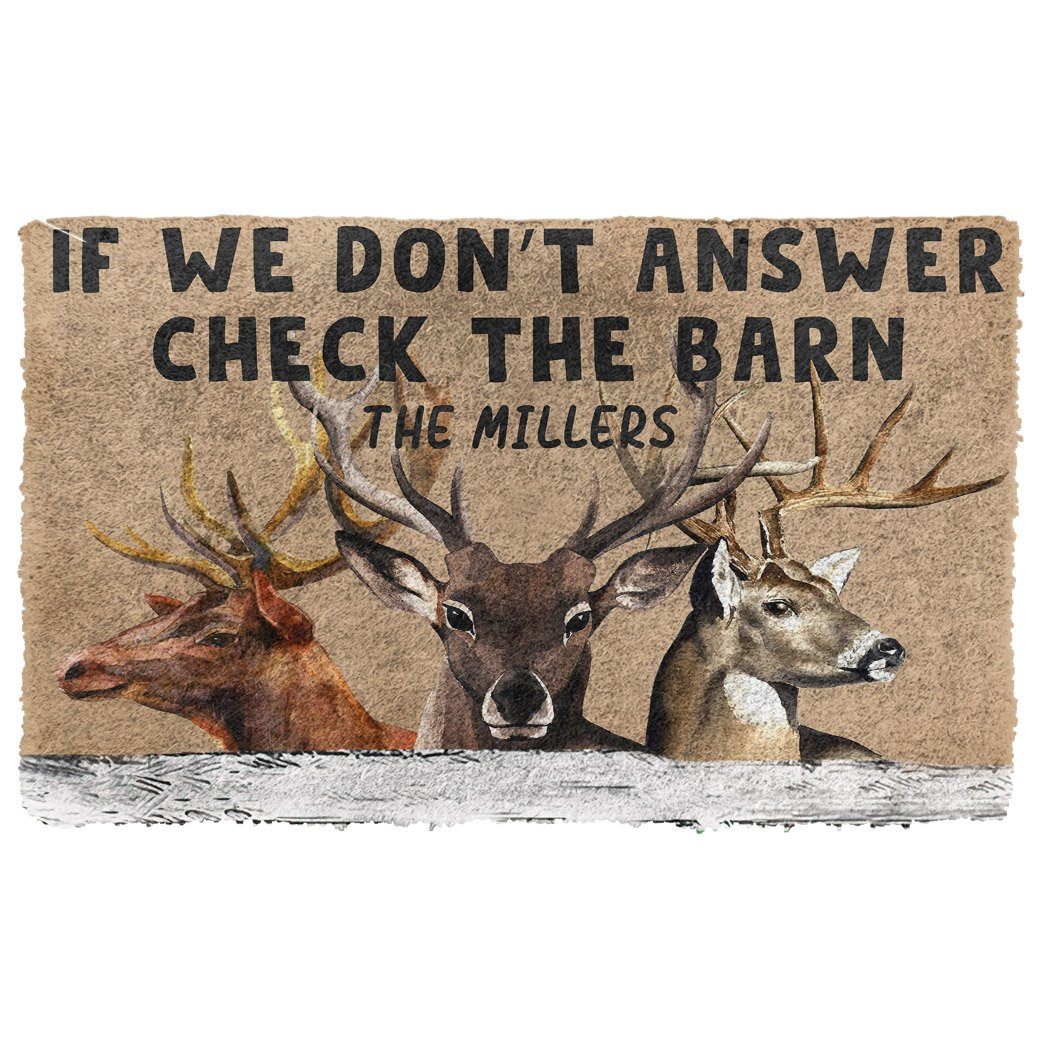 Gearhumans  Gearhuman 3D Check The Reindeer Barn Custom Name Doormat