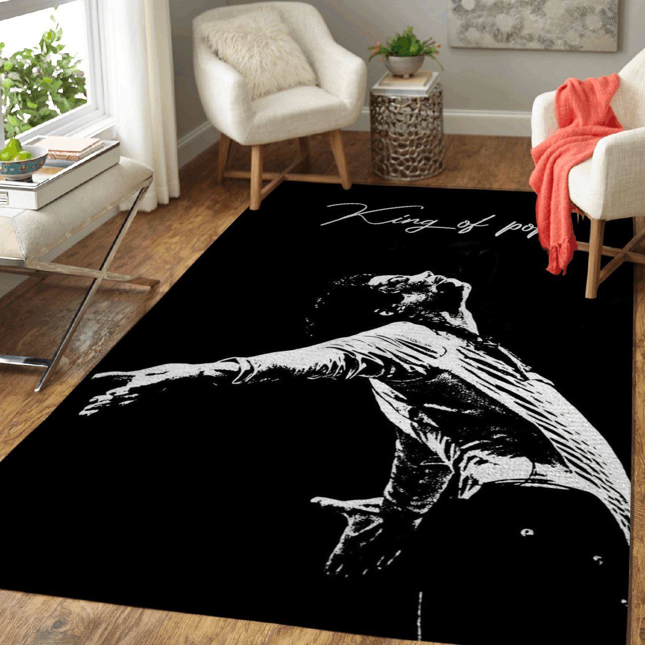 Michael Jackson King of Pop Art Area Rug