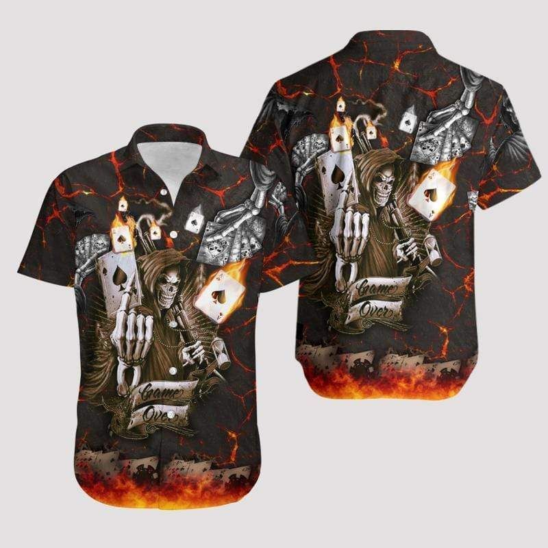 Order Hawaii Aloha Shirts Skull Game Of Cards Ha39006