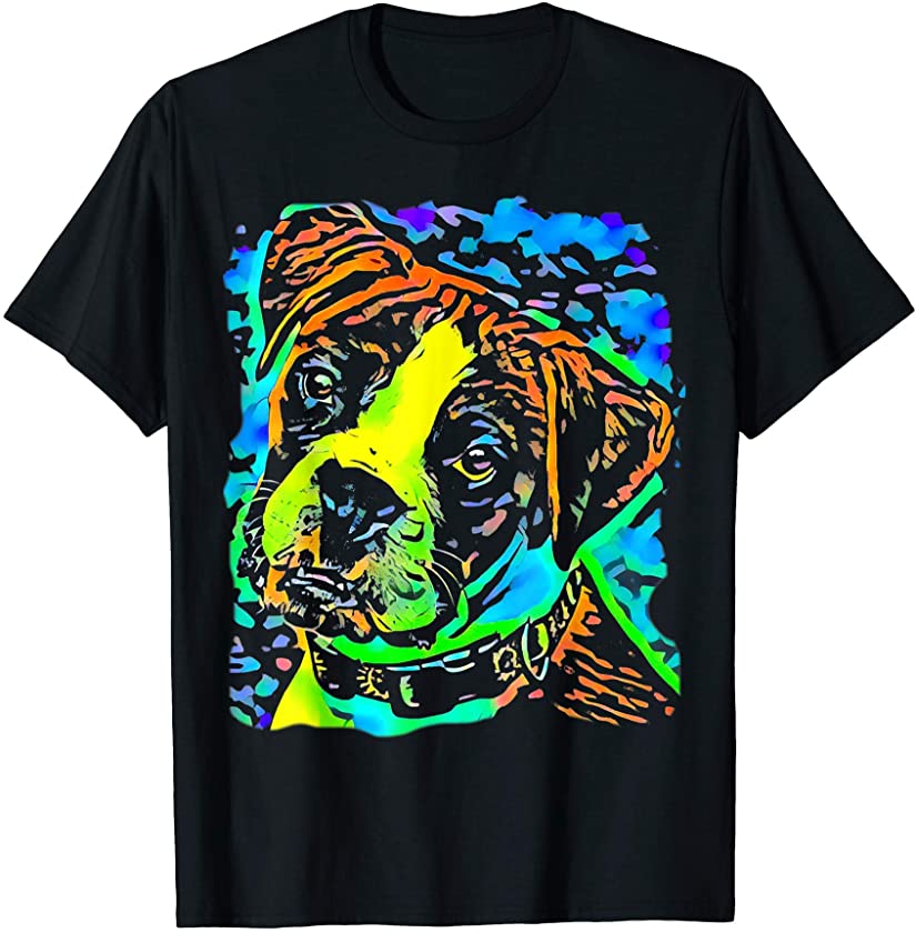 Boxer Colorful Puppy Pop Art Dog T-Shirt