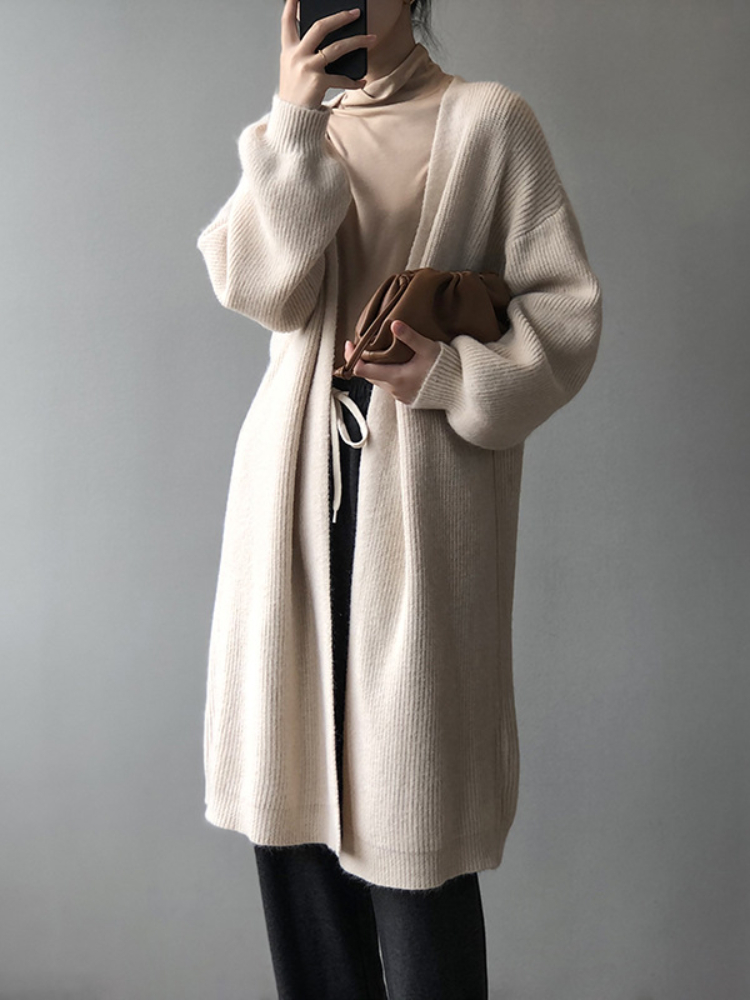 Sweater Woman Winter 2022 Solid Color Knitted Cardigan Oversized Coat Long Sleeve Top Women’s Thick Sweater for Women Clothing alx