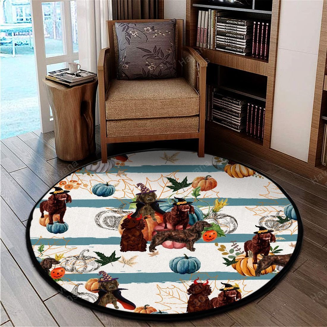 Boykin Spaniel Rug Halloween Pumpkin Retro