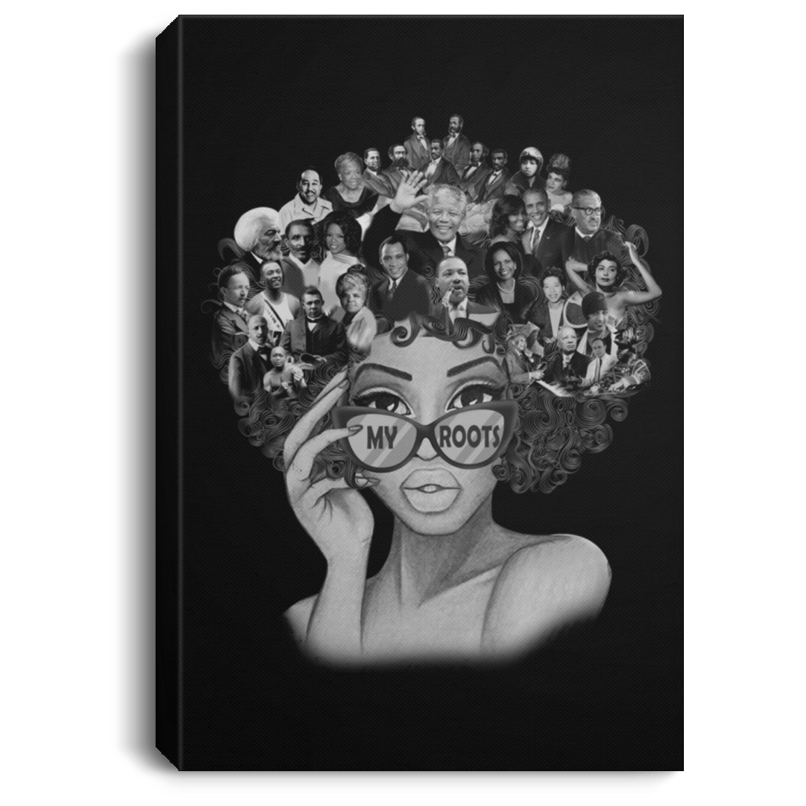 African American Canvas Wall Pictures My Roots Beautiful Afro Lady Black History Canvas Art Living Room Decor