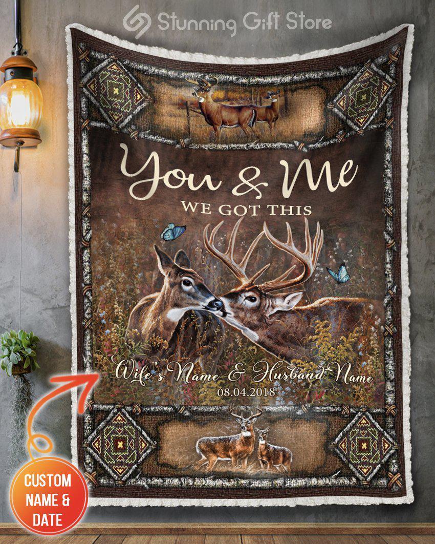 Stunning Gift Custom Name And Date Blanket Hunting Gift Idea For Granddaughter – Deer You And Me