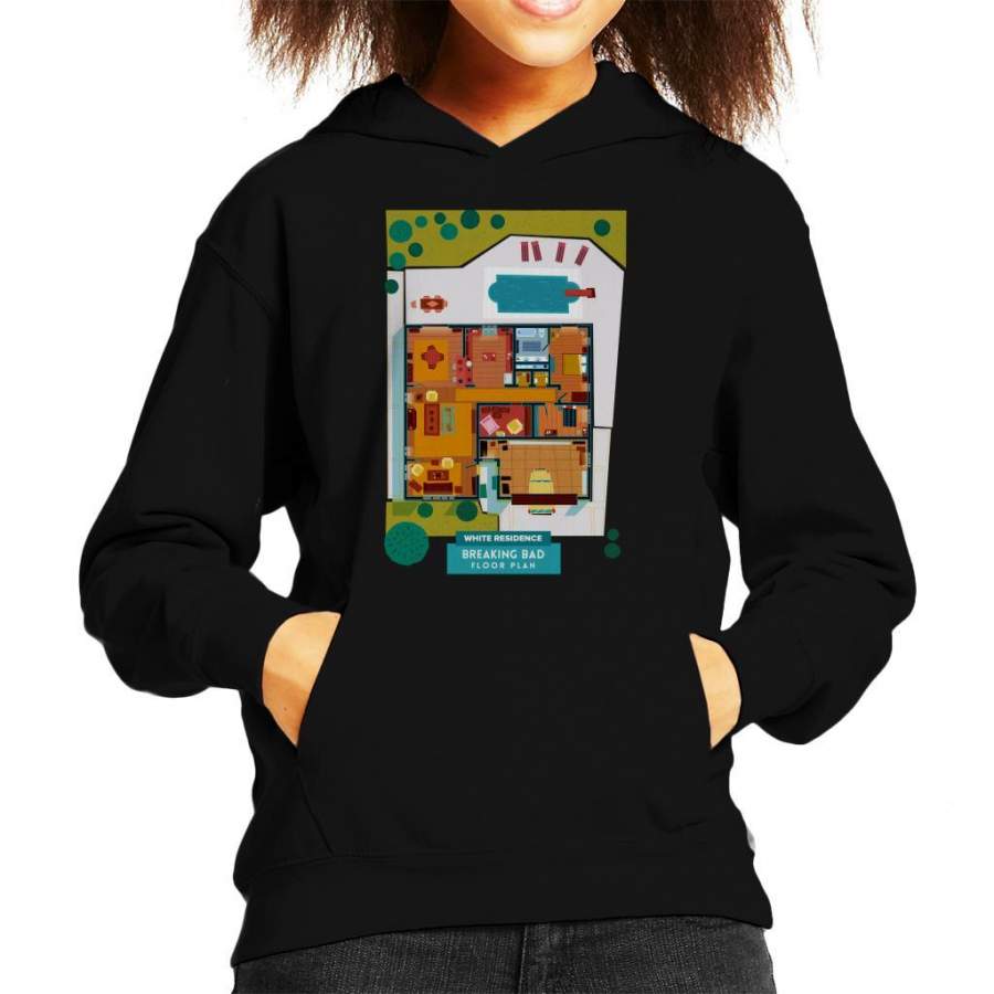 Breaking Bad White Residence Floor Plan Kid’s Hooded Sweatshirt