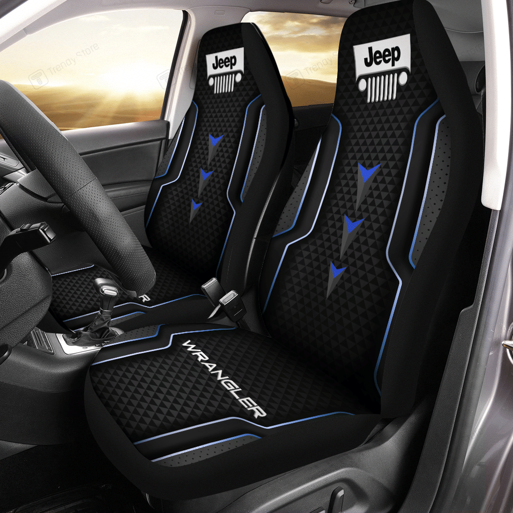 Jeep Wrangler Car Seat Cover (Set Of 2) Ver 14 (Blue)