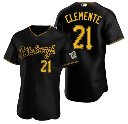 Roberto Clemente 21 Pittsburgh Pirates Black All Over Print Baseball Jersey For Fans