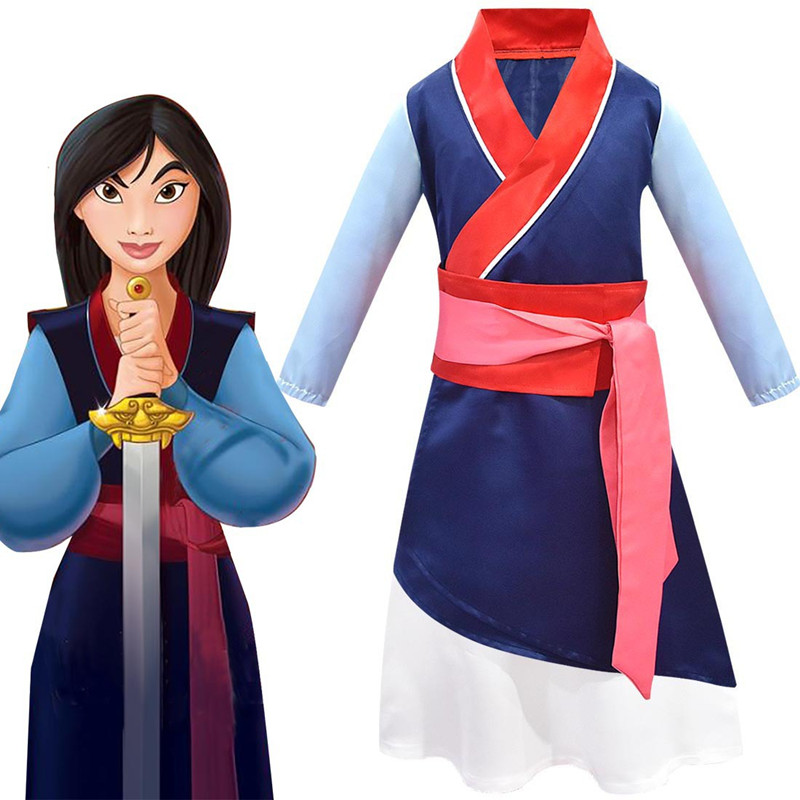 Anime Hua Mulan Dress Cosplay Mulan Princess Costume Kids Women Adults female Chinese style Hanfu Halloween princess Costume alx