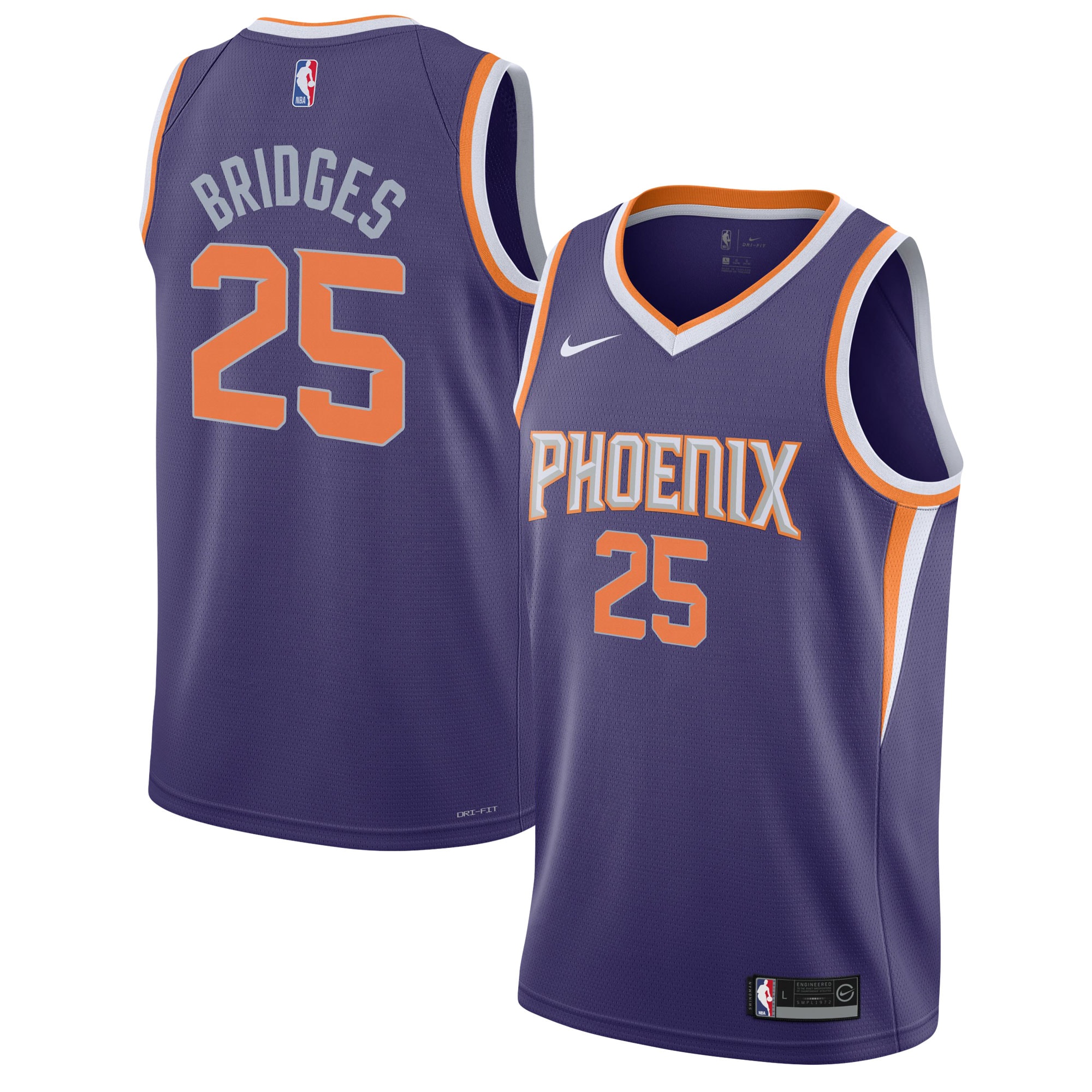 Mikal Bridges Phoenix Suns Youth Swingman Jersey – Icon Edition – Purple