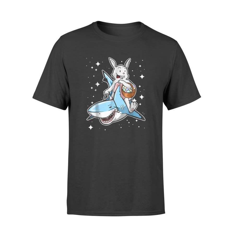 Easter Bunny With Eggs Boys Kids Riding Shark Girls T Shirt