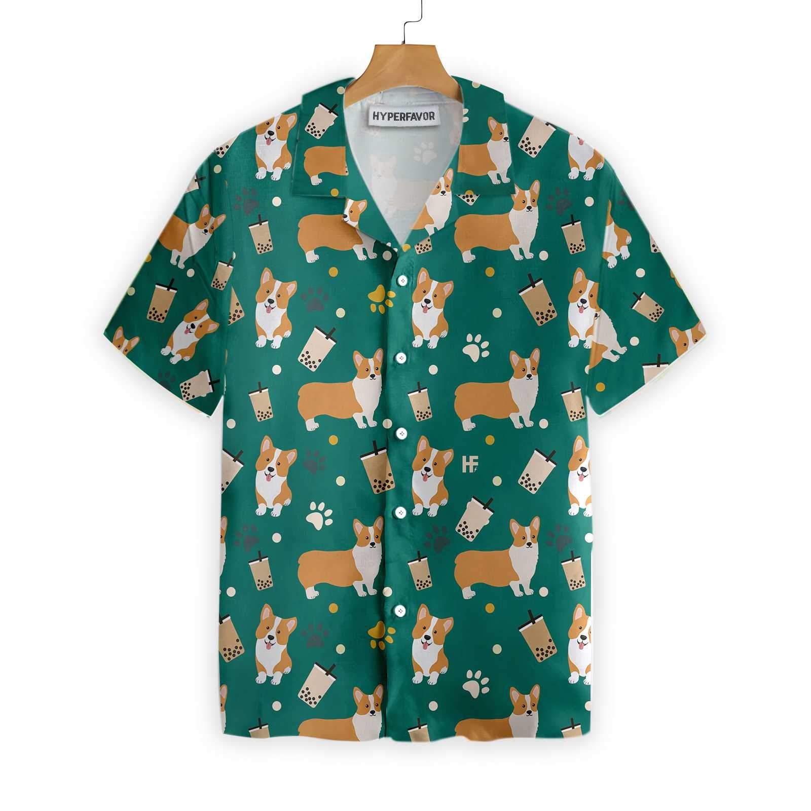 Corgi Boba Tea Hawaii Shirt Ha5632