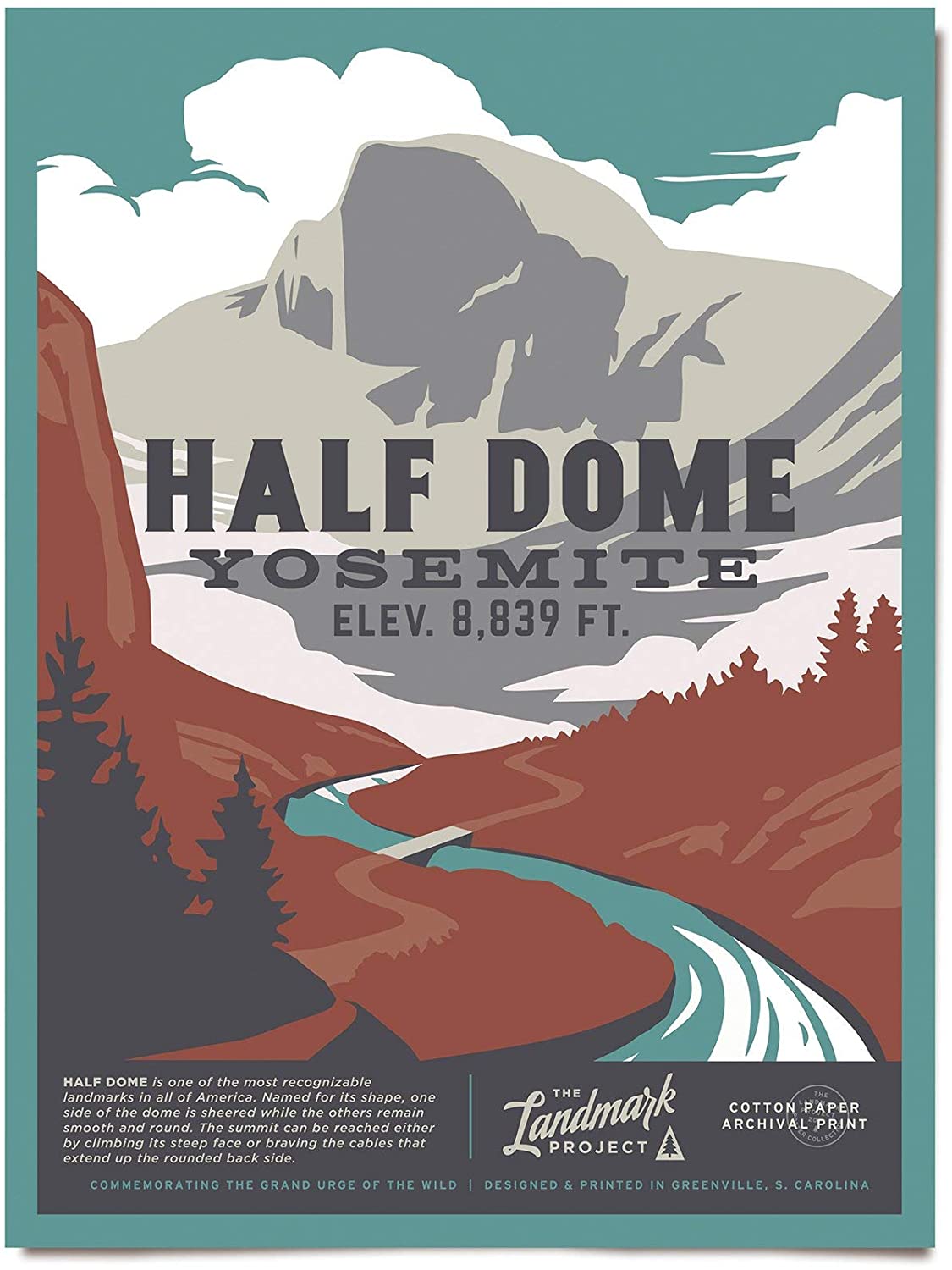 Travel Half Dome Visit Yosemite, California Poster Art Print      Home Decor Gift For Men Women Family Friend On Birthday Xmas