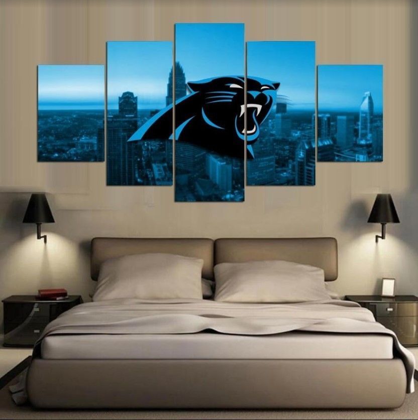 Carolina Panthers Wall Decor Night City Canvas Print