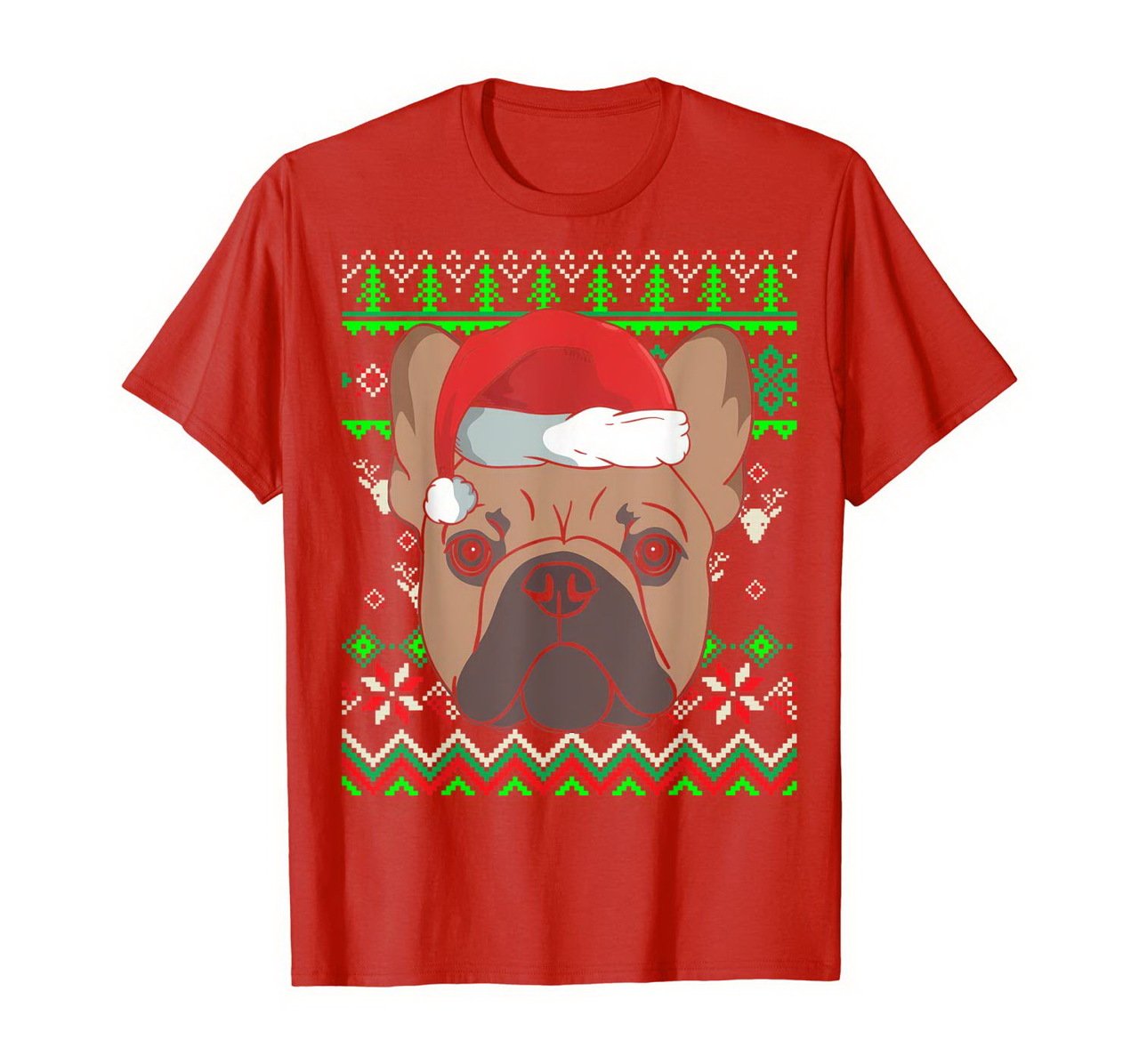 Animal Dog Ugly Christmas French Bulldog T-Shirt New