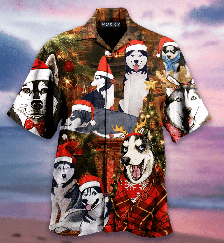 Get Here Christmas With Husky Hawaii Shirt Ha106973