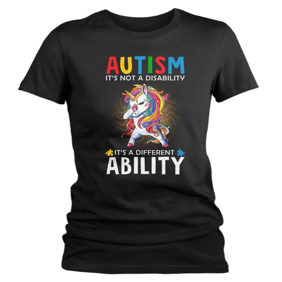 Women’s Autism Unicorn T Shirt Love Different Ability Autism Shirt Cute Autism T Shirt Autism Awareness Shirt