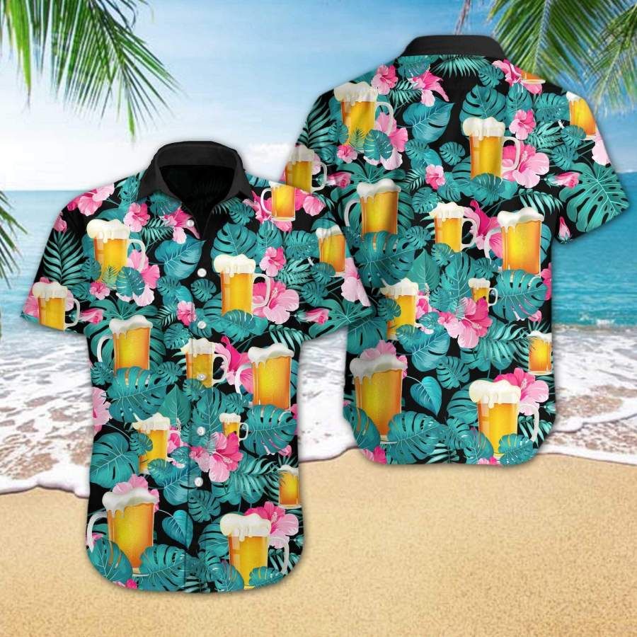 Beer Mug Beach Tropical Full Printing Hawaii Shirts Ha2334