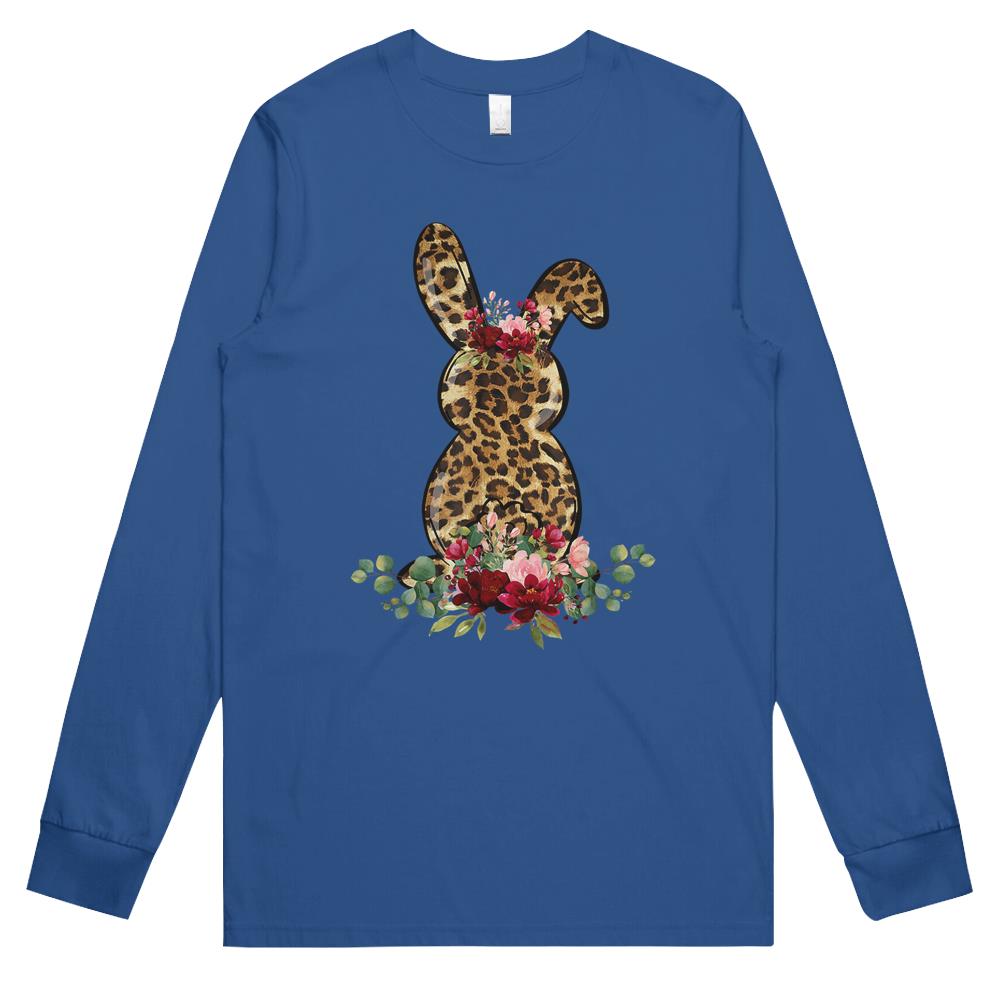 Bunny Leopard Print Rabbit Cute Easter Long Sleeve T Shirts