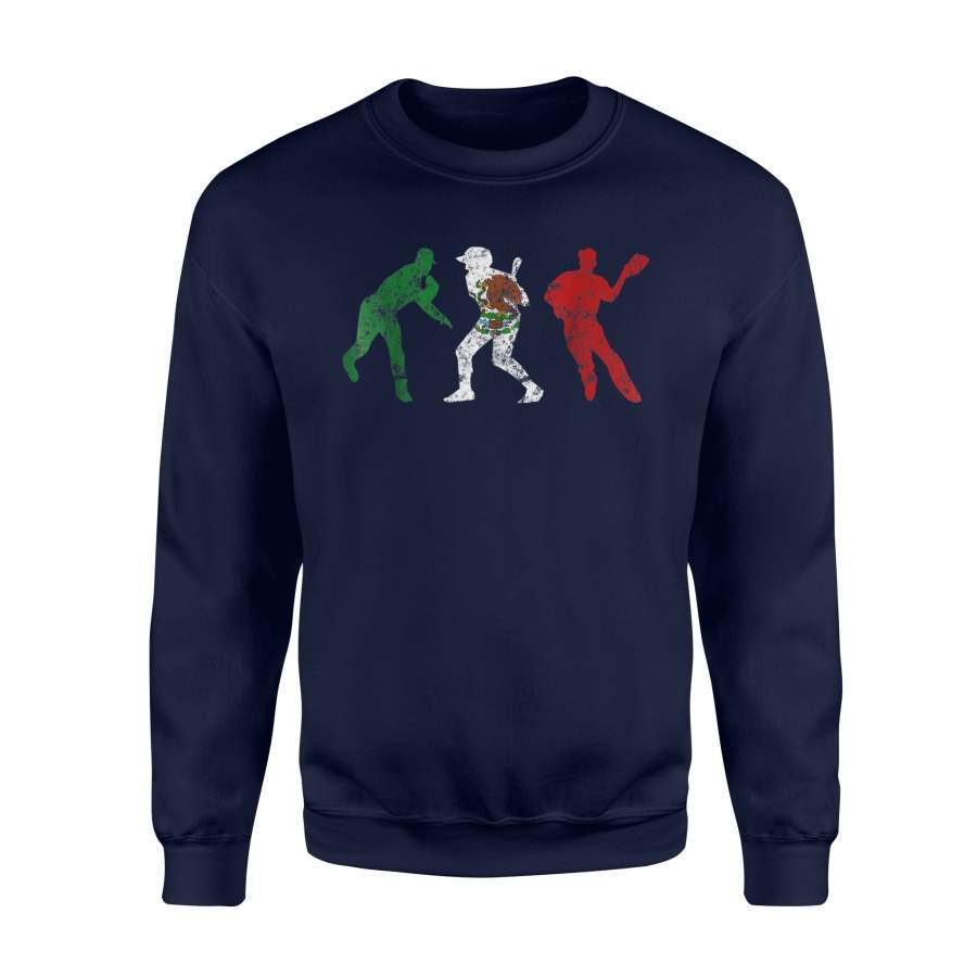 Baseball Mexico Flag Latino Mexican Beisbol Softball  Sweatshirt