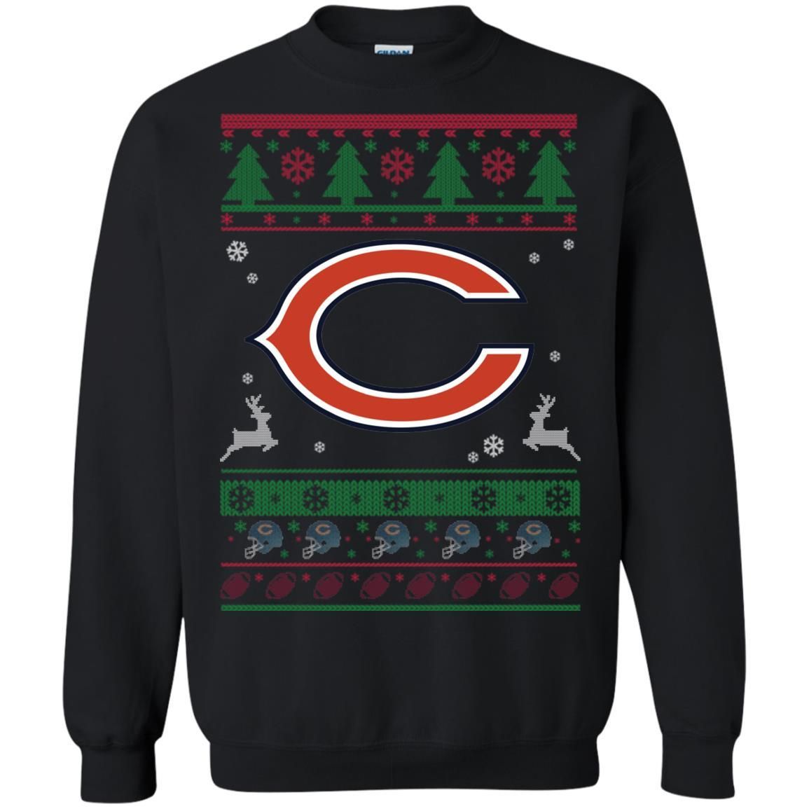 Chicago Bears Logo Football Teams Ugly Christmas Sweater Unisex Crewneck Pullover Sweatshirt