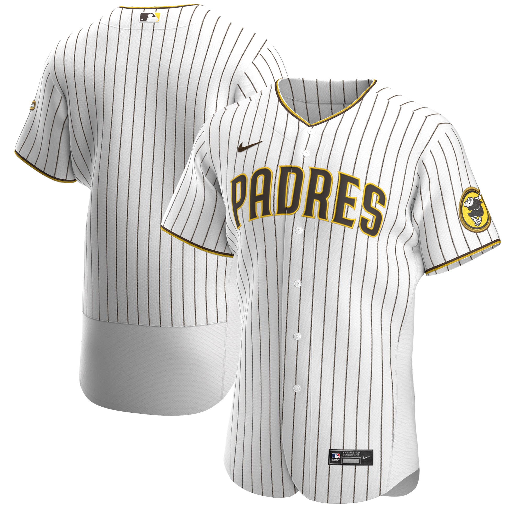 Men’s San Diego Padres White/Brown Home Authentic Team Jersey