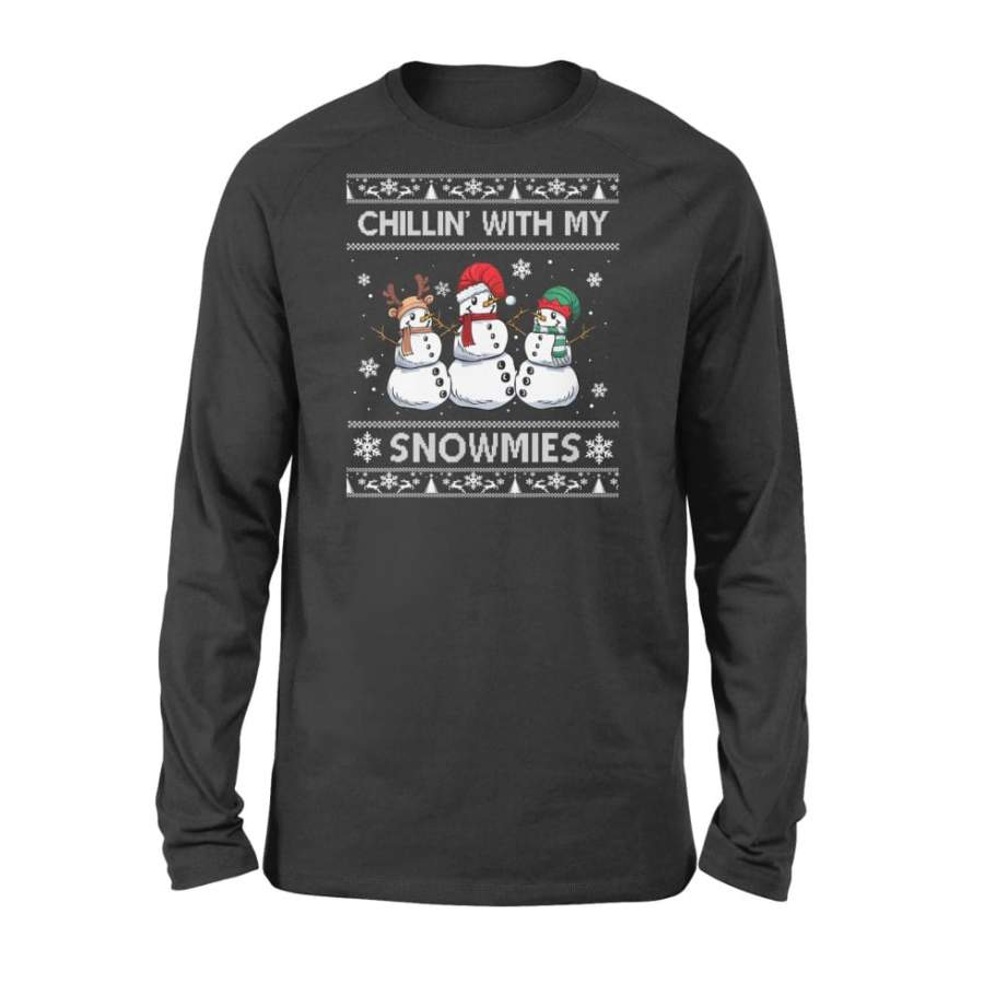 Chillin With My Snowmies Funny Ugly Christmas Pajama Xmas – Standard Long Sleeve