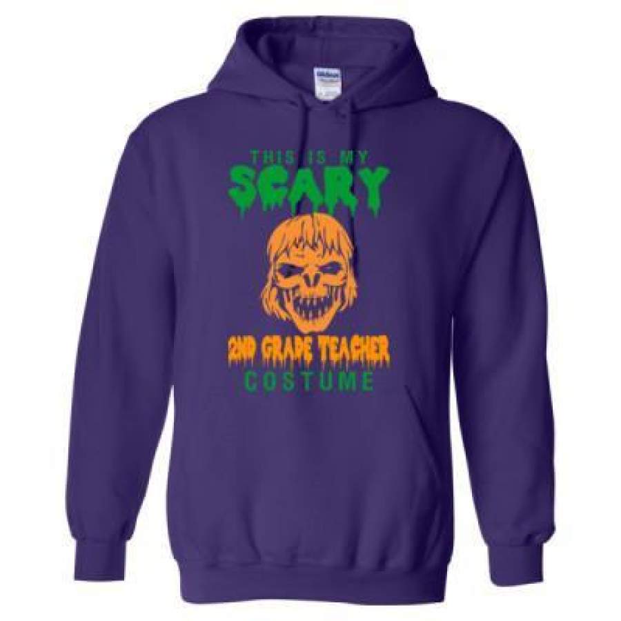 AGR Halloween This Is My Scary 2nd Grade Teacher Costume – Heavy Blend™ Hooded Sweatshirt