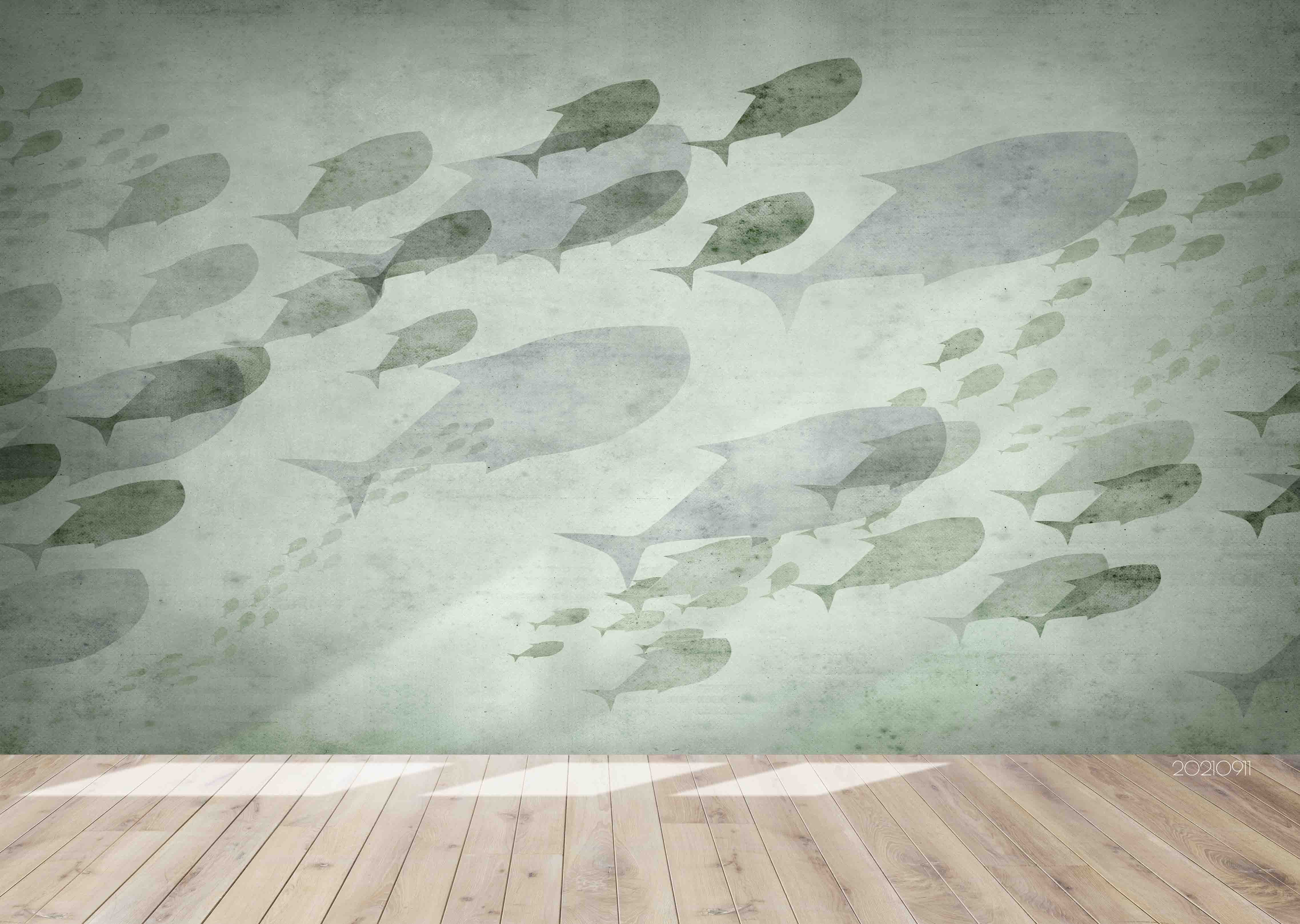 3D Hand Drawn Animal Fish Wall Mural Wallpaper Lqh 739