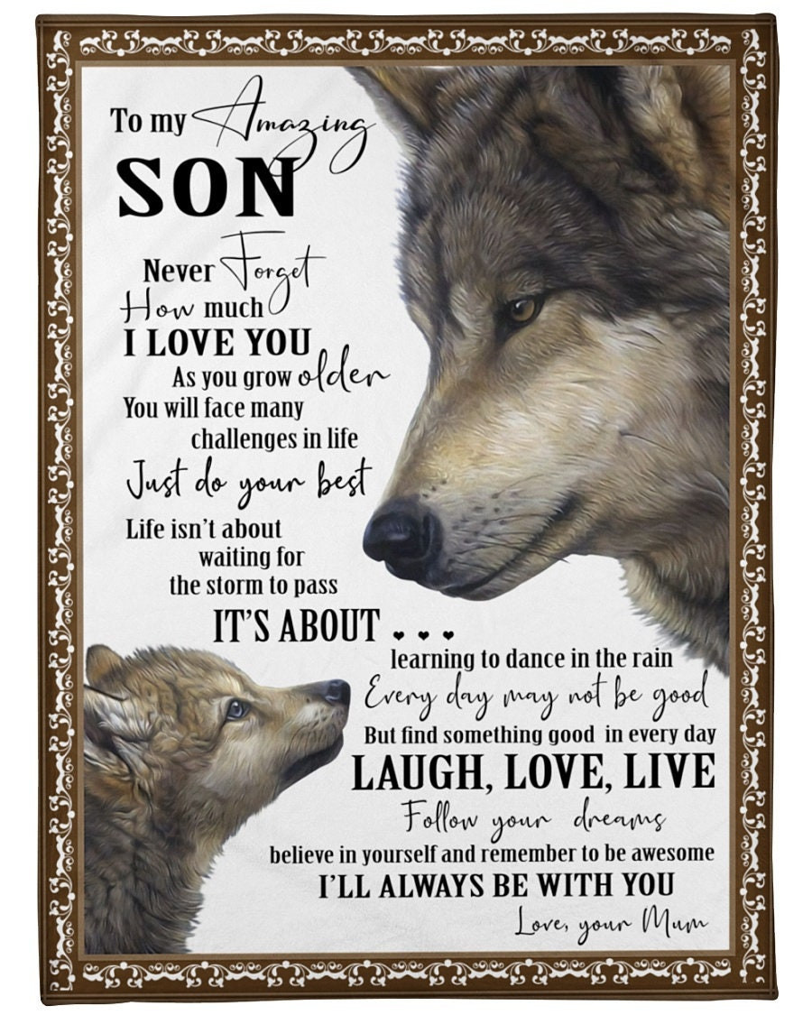 Personalized To My Amazing Son Love From Mom| Sherpa Woven Blankets| Gifts For Son|Christmas Gifts