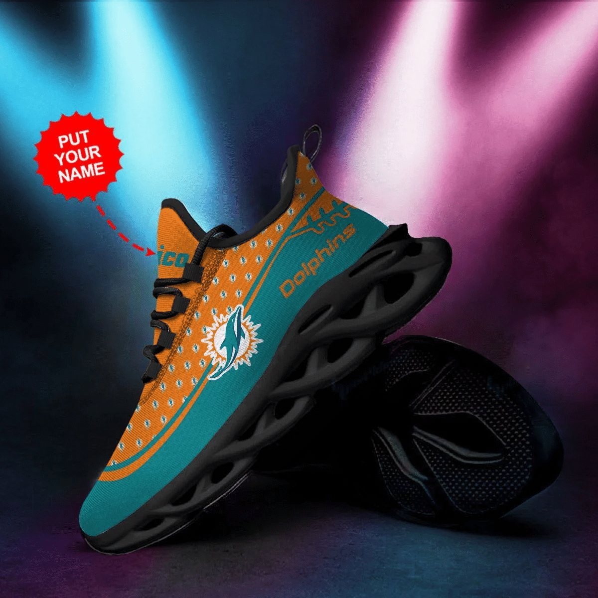 Miami Dolphins Custom Personalized Max Soul Sneakers Running Sports Shoes For Men Women