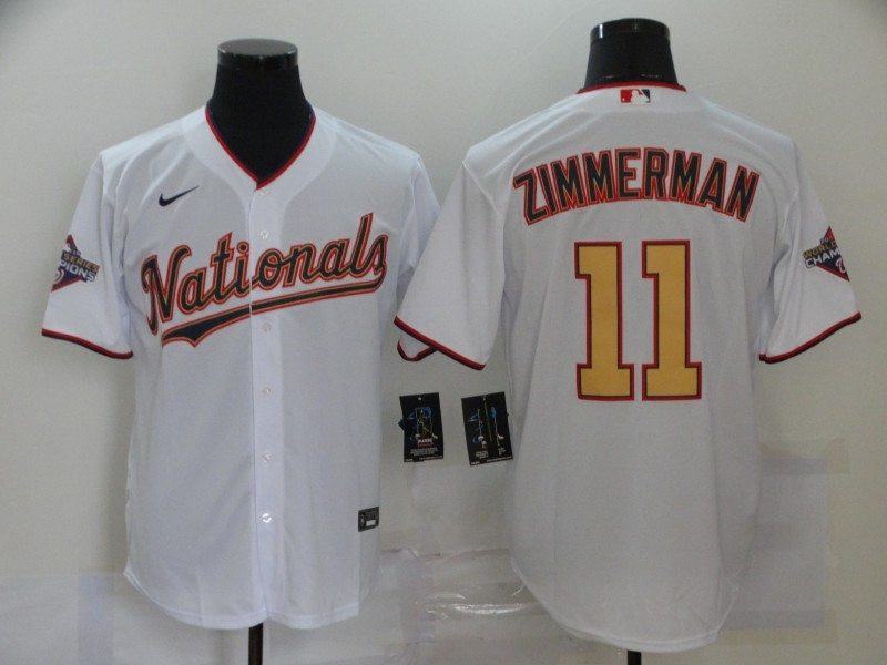 Washington Nationals Ryan Zimmerman #11 2020 MLB White Jersey