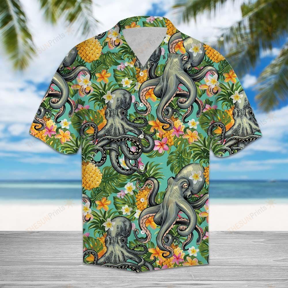 Tropical Pineapple Octopus Hawaiian Shirt Ha58753