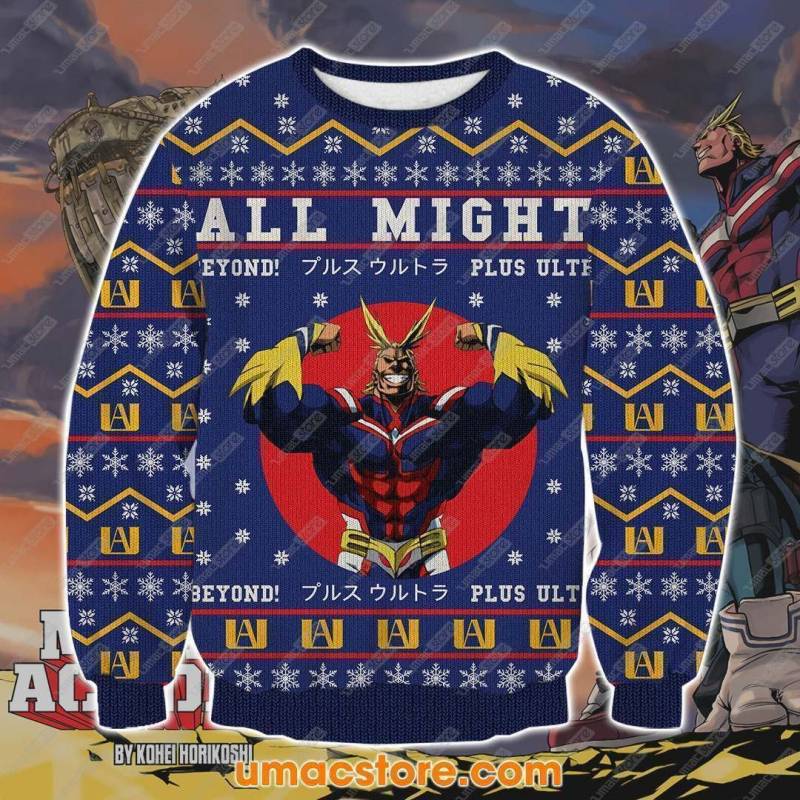 All Might Boku No Hero Academia 3D Print Ugly Christmas Sweatshirt