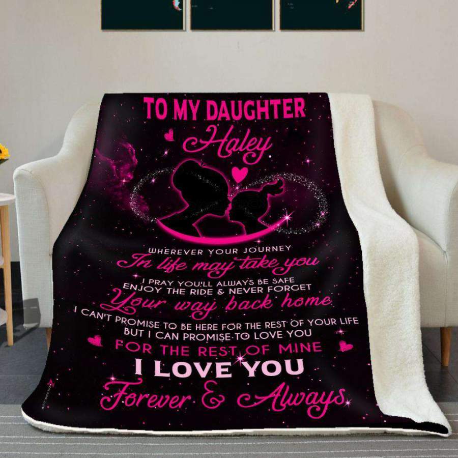 Blanket Gift For     Girl Name Haley Love You For The Rest Of Mine